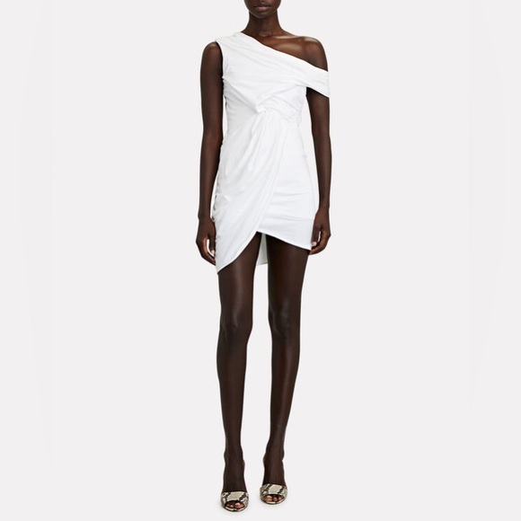 IRO Ermett Draped Jersey Dress In White, XS - Picture 3 of 10